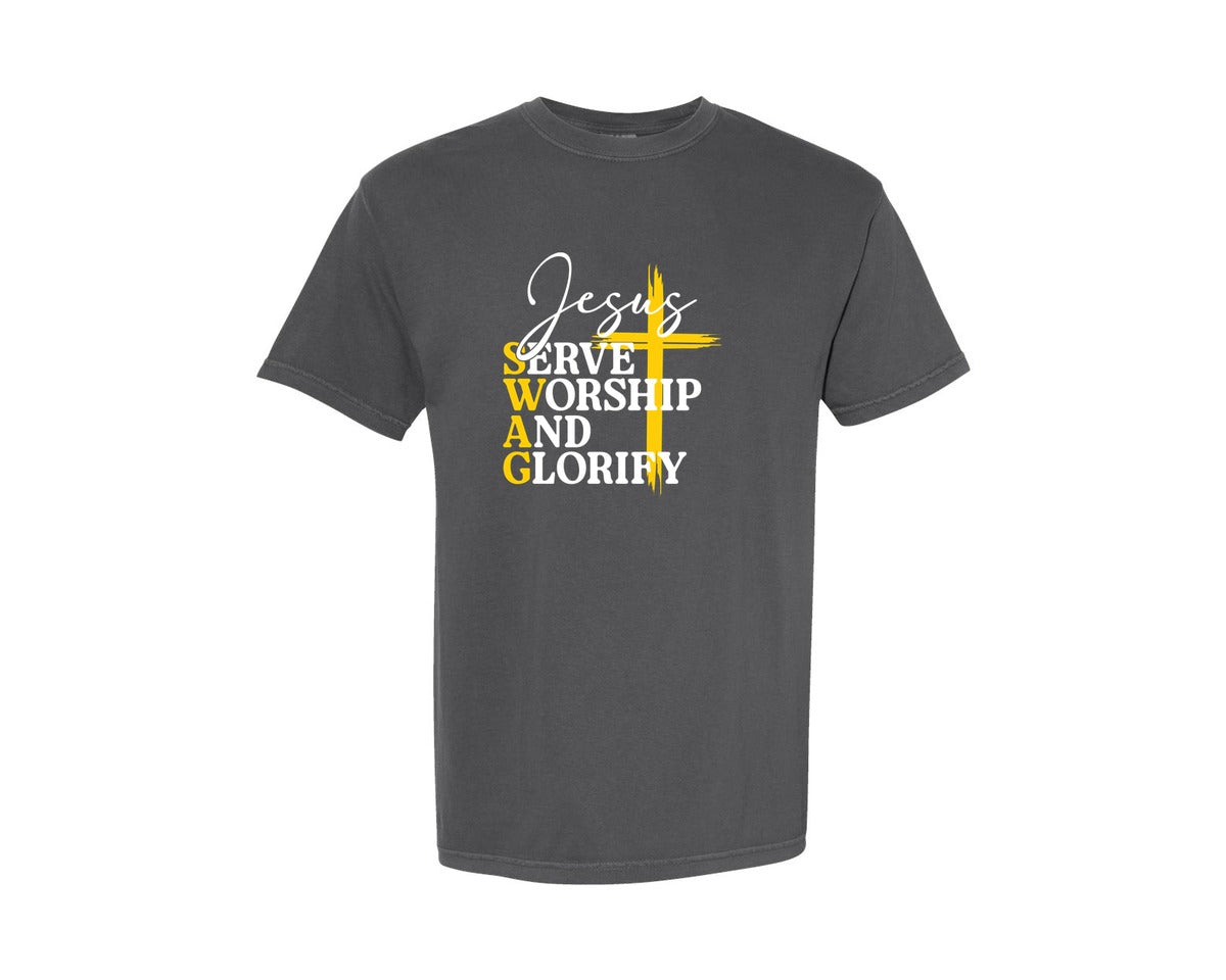 brand:Comfort Colors|color:Pepper|Jesus Swag Serve Graphic T-Shirt