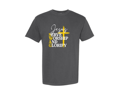 brand:Comfort Colors|color:Pepper|Jesus Swag Serve Graphic T-Shirt