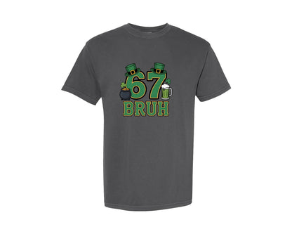 brand:Comfort Colors|color:Pepper|67 Bruh St Patricks Day Pngirish Beer Graphic T-Shirt