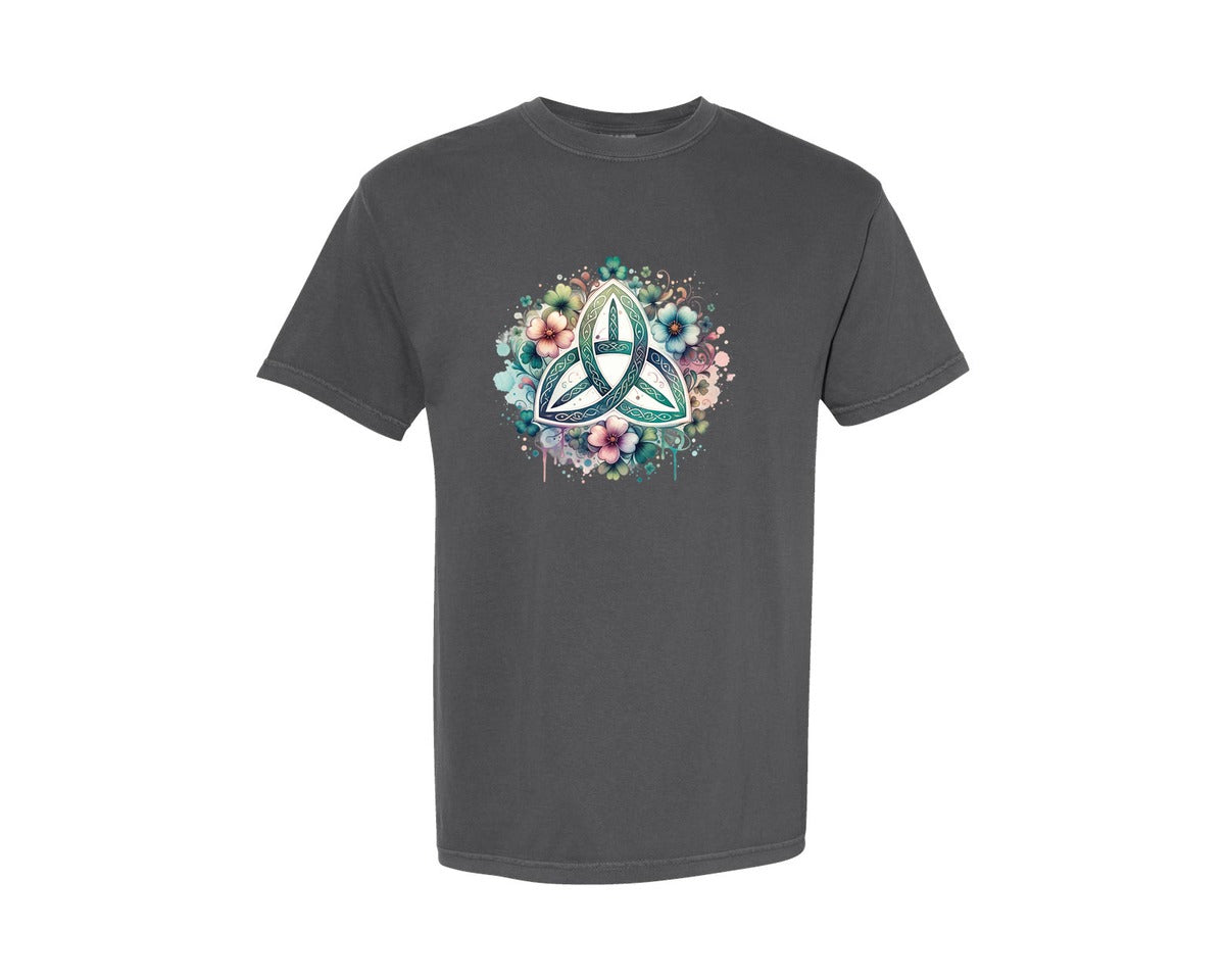 brand:Comfort Colors|color:Pepper|St Patricks Celtic Triquetra Graphic T-Shirt