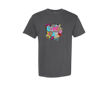 brand:Comfort Colors|color:Pepper|Retro Football Game Day 4 Graphic T-Shirt