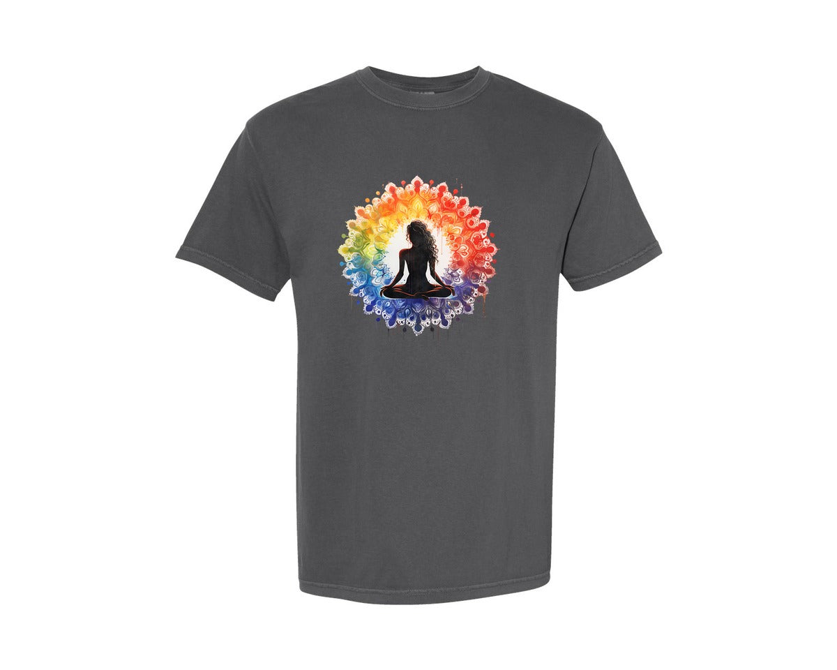 brand:Comfort Colors|color:Pepper|Yoga Serenity Art Graphic T-Shirt