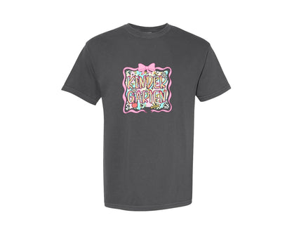 brand:Comfort Colors|color:Pepper|Pink Brushstroke Back To School Graphic T-Shirt