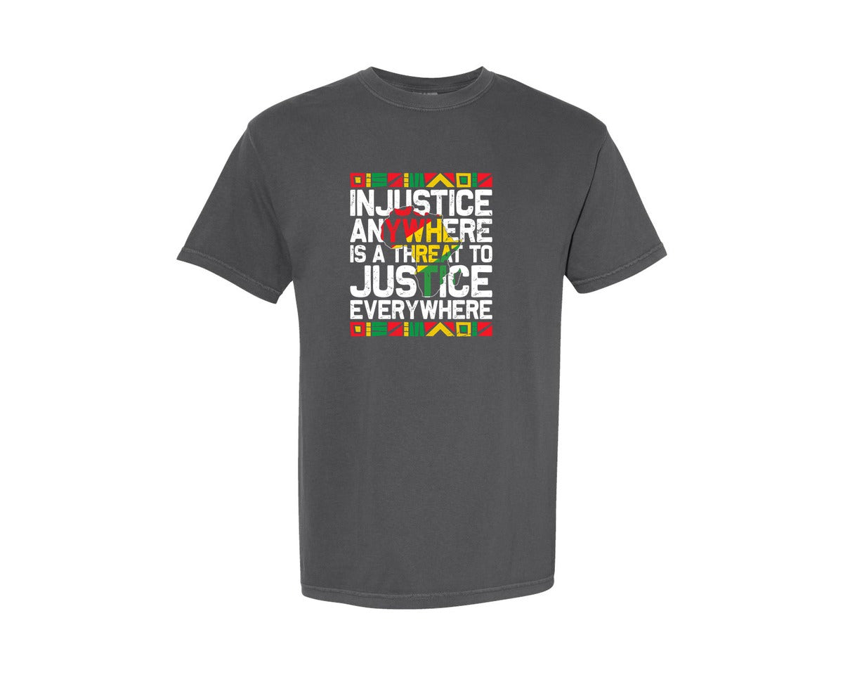 brand:Comfort Colors|color:Pepper|Justice Black History Month T Shirt Graphic T-Shirt