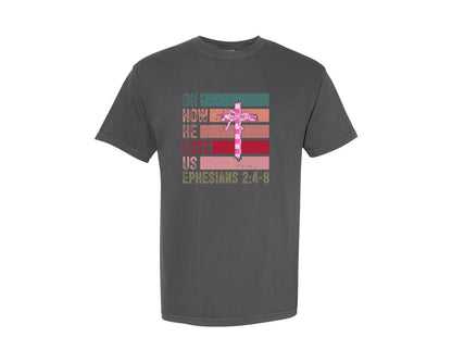 brand:Comfort Colors|color:Pepper|Retro Christian Valentine Bible 2 Graphic T-Shirt