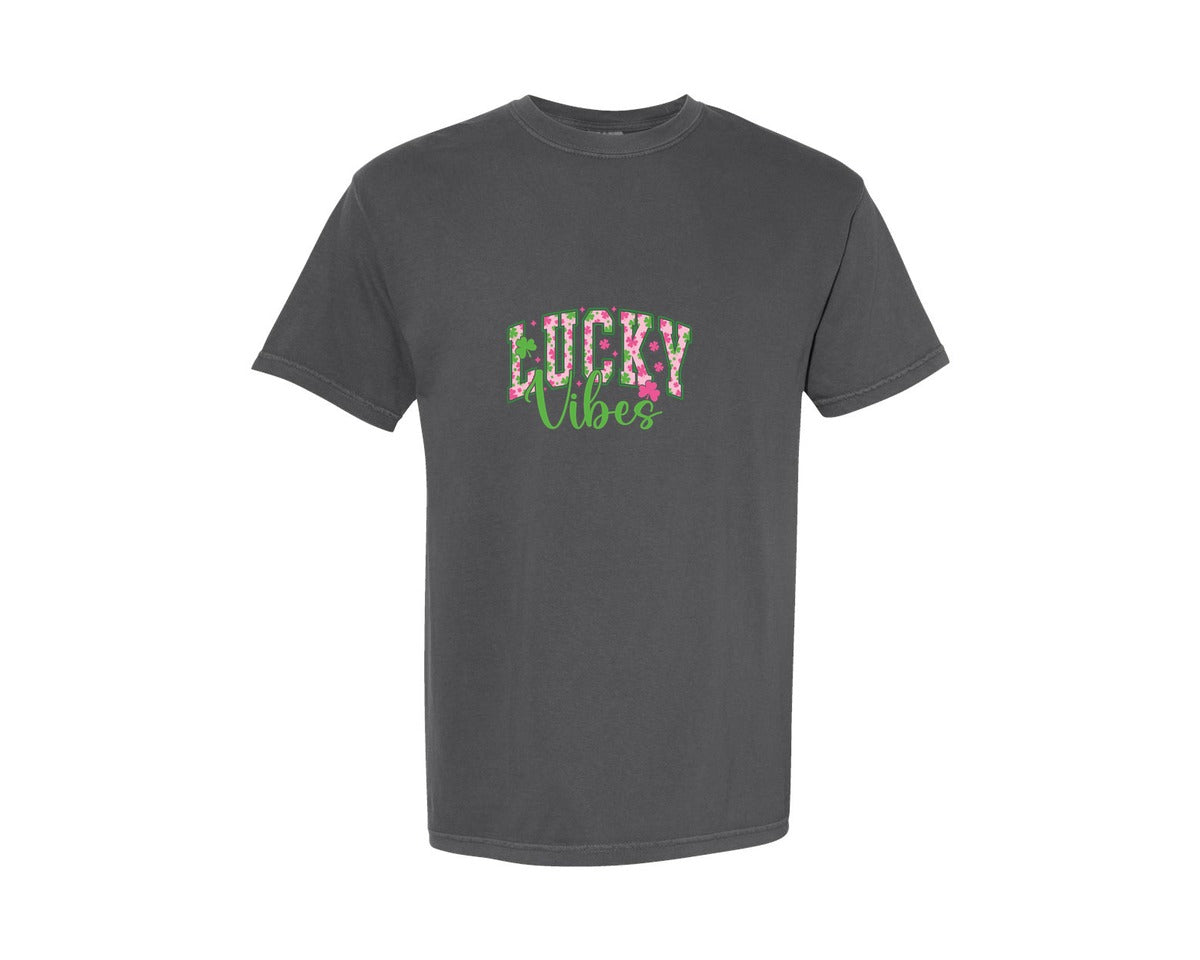 brand:Comfort Colors|color:Pepper|Lucky Vibes Lucky Vibes Graphic T-Shirt