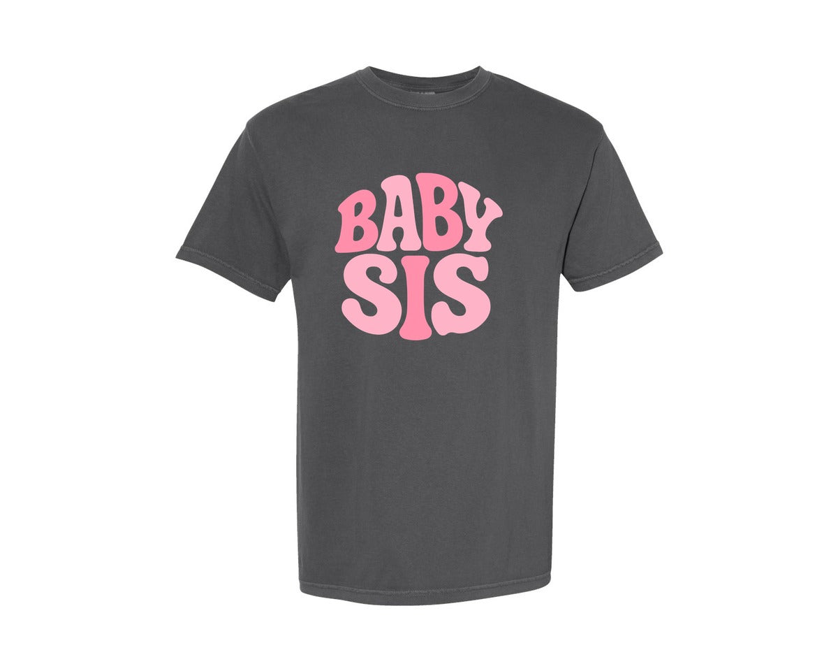brand:Comfort Colors|color:Pepper|Baby Sis T Shirt Design Graphic T-Shirt