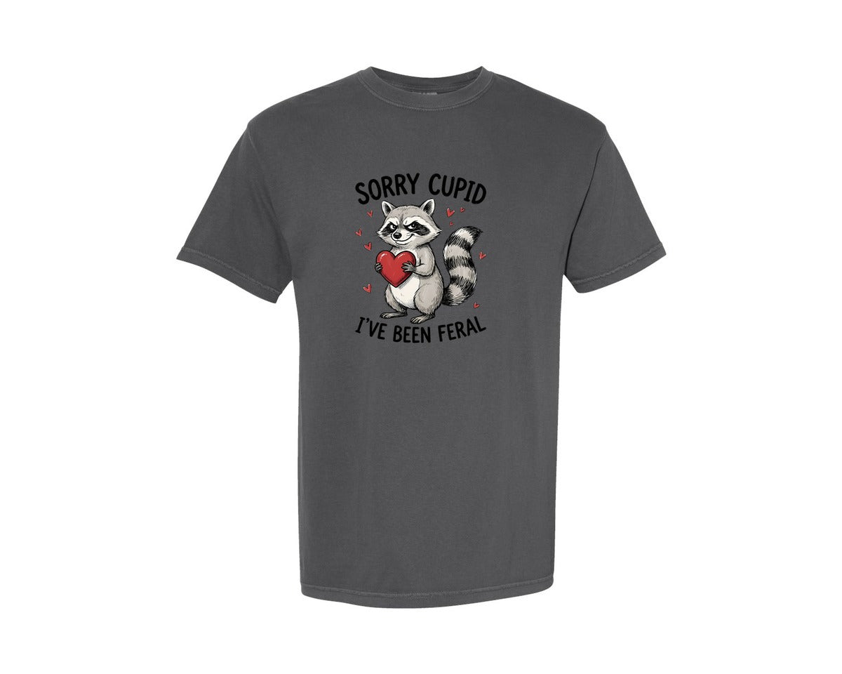 brand:Comfort Colors|color:Pepper|Raccoon Valentine Funny Love Graphic T-Shirt