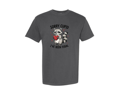brand:Comfort Colors|color:Pepper|Raccoon Valentine Funny Love Graphic T-Shirt