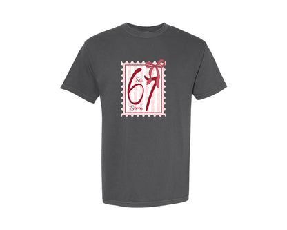 brand:Comfort Colors|color:Pepper|Six Seven Christmas Stamp 67 Graphic T-Shirt