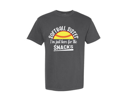 brand:Comfort Colors|color:Pepper|Softball Sister Baseball Sis Design Graphic T-Shirt
