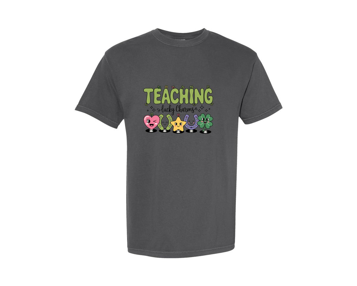 brand:Comfort Colors|color:Pepper|Teaching Lucky Charms Patrick Day Graphic T-Shirt