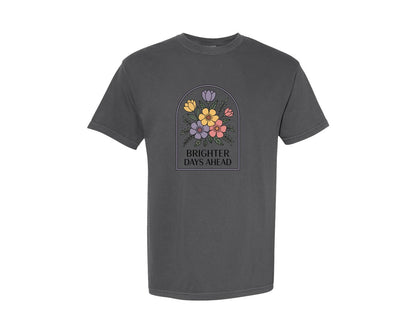 brand:Comfort Colors|color:Pepper|Boho Floral Brighter Days Ahead Graphic T-Shirt