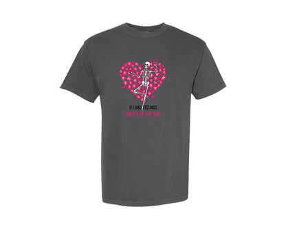 brand:Comfort Colors|color:Pepper|Funny Skeleton Valentine Day 2 Graphic T-Shirt