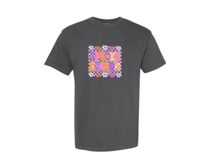 brand:Comfort Colors|color:Pepper|Floral Spooky Season Halloween Graphic T-Shirt