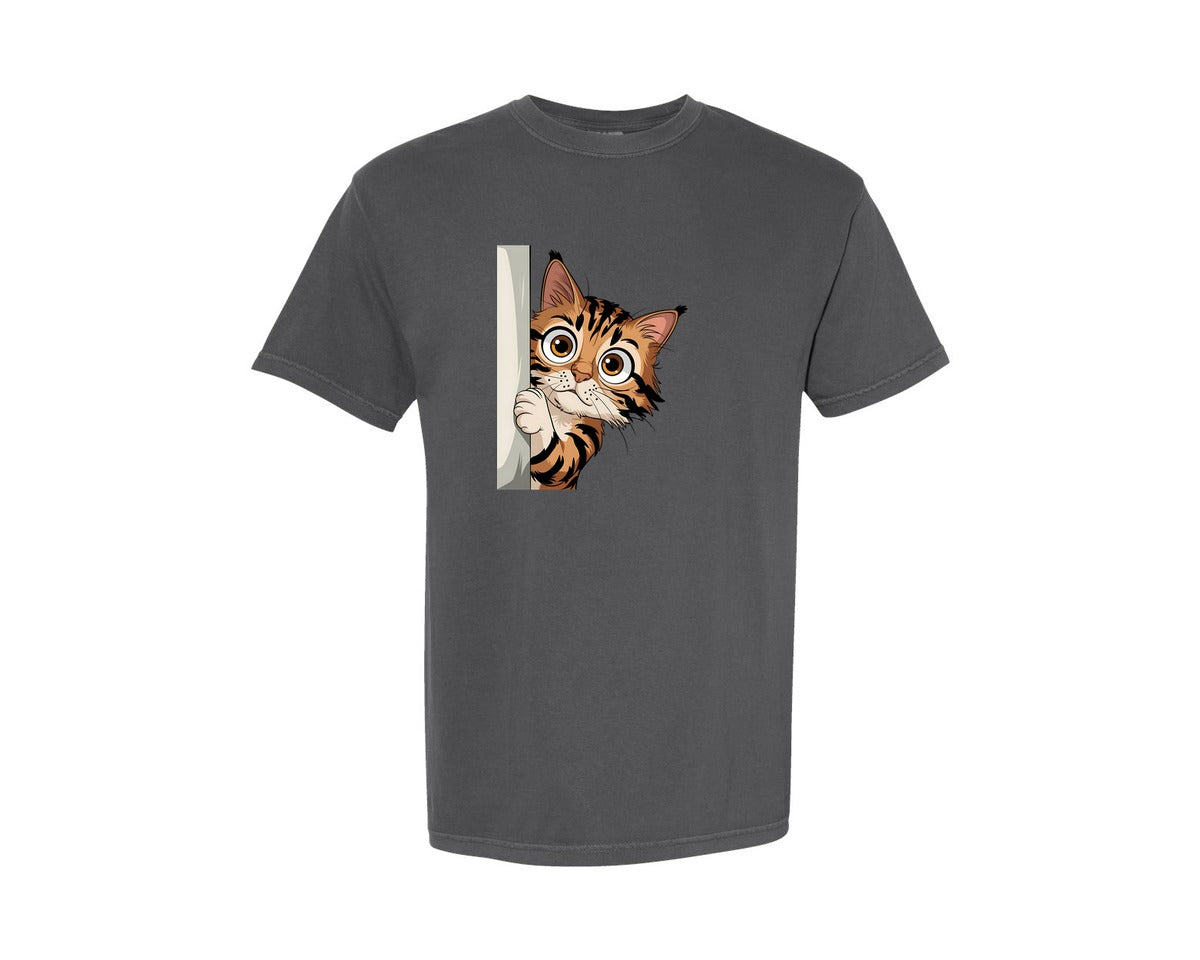 brand:Comfort Colors|color:Pepper|Funny Sarcastic Sassy Cat Graphic T-Shirt