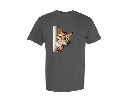 brand:Comfort Colors|color:Pepper|Funny Sarcastic Sassy Cat Graphic T-Shirt