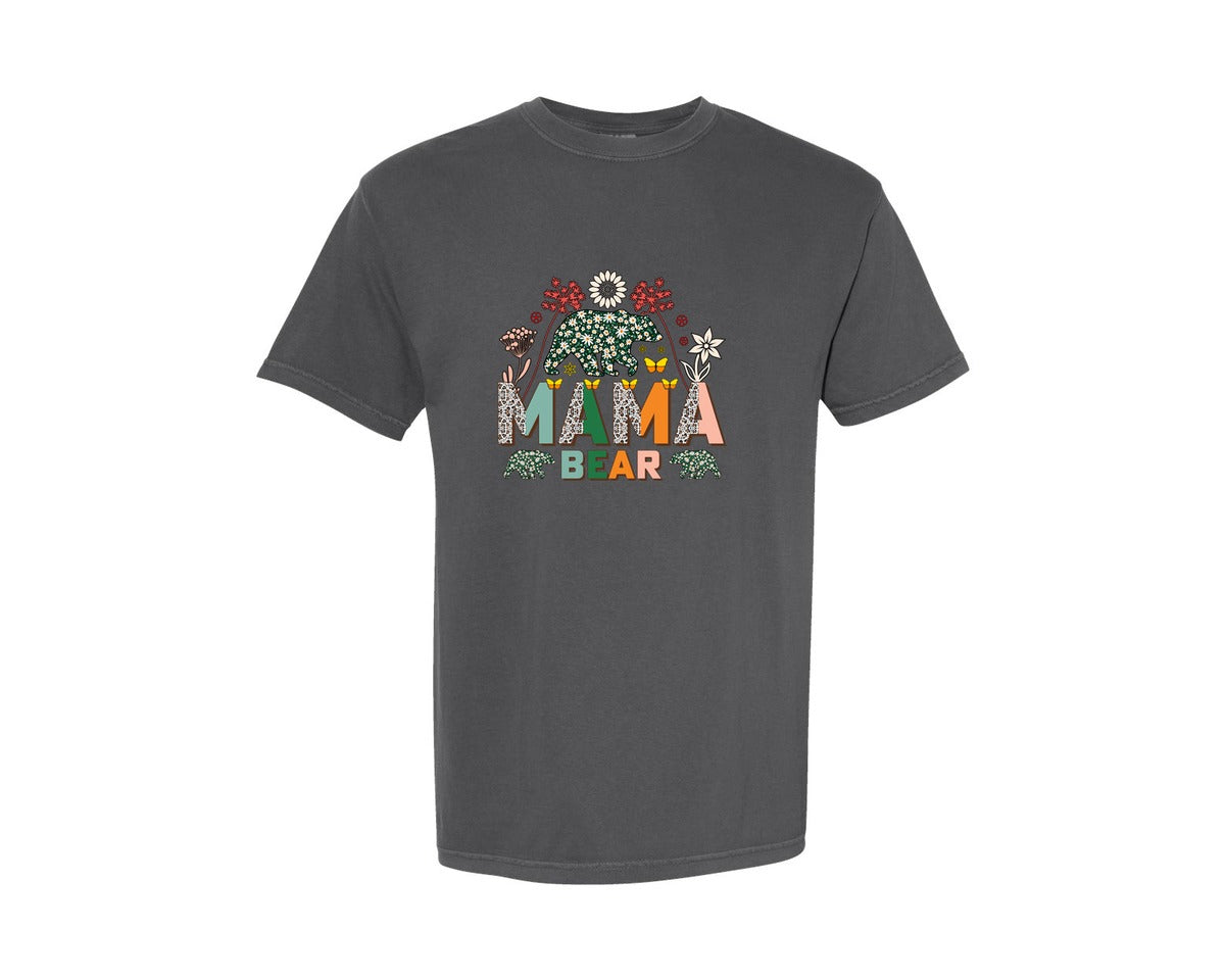 brand:Comfort Colors|color:Pepper|Mama Bear Mothers Day Graphic T-Shirt