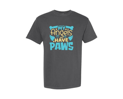 brand:Comfort Colors|color:Pepper|My Angels Have Paws Cut File Design 7 Graphic T-Shirt