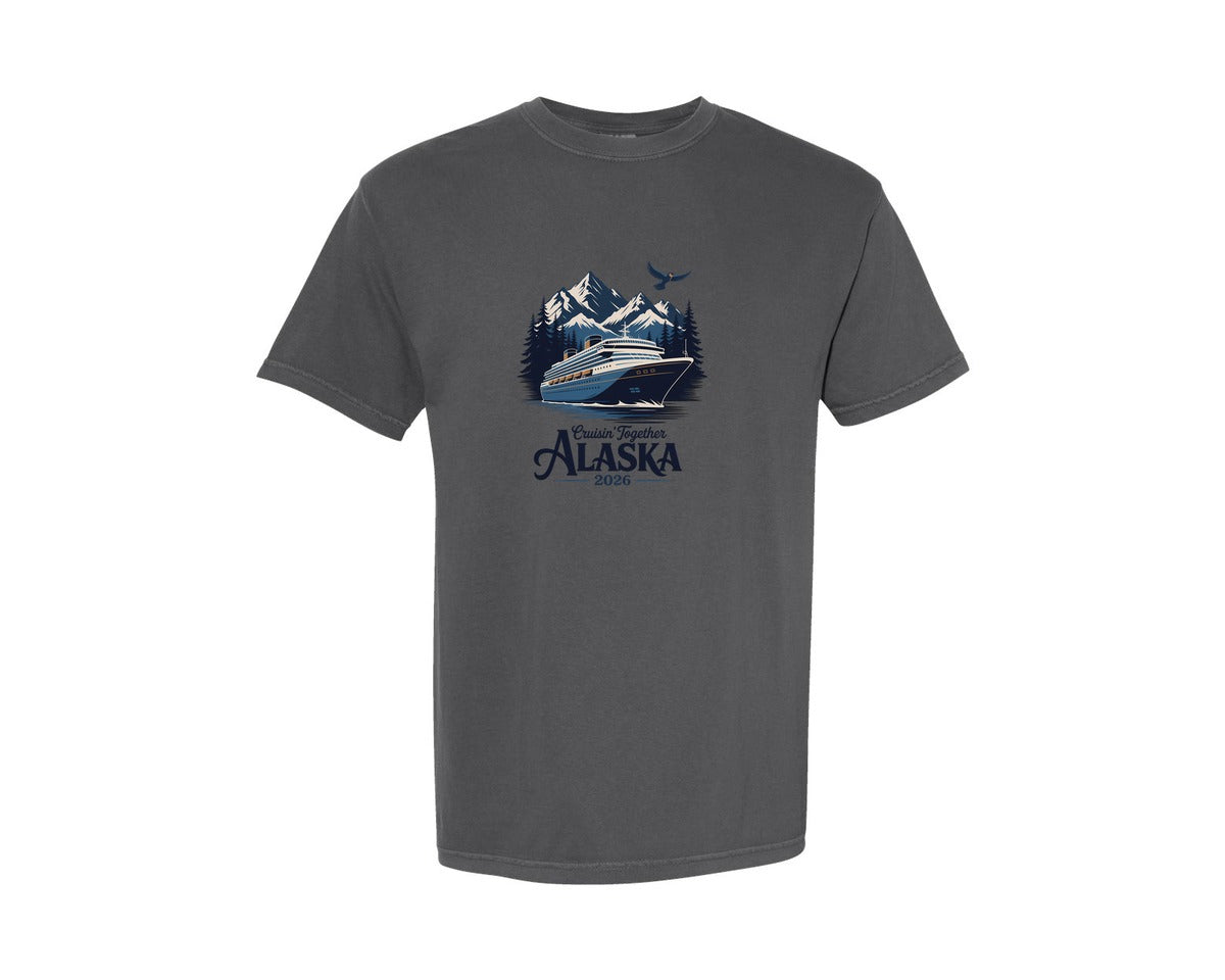 brand:Comfort Colors|color:Pepper|Cruising To Alaska 2025 2026 Trip Pngs Graphic T-Shirt