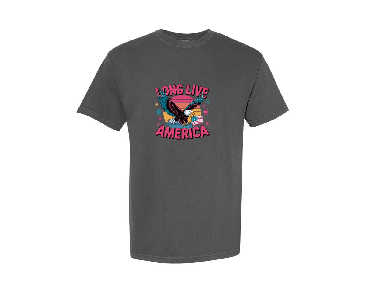 brand:Comfort Colors|color:Pepper|Long Live America Graphic T-Shirt