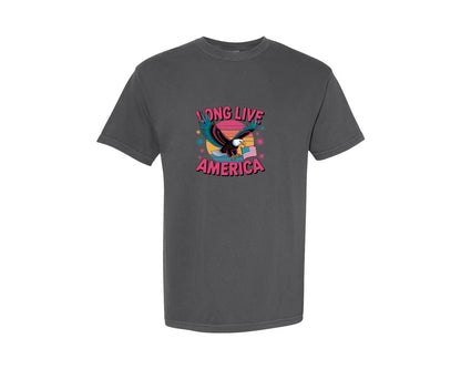 brand:Comfort Colors|color:Pepper|Long Live America Graphic T-Shirt