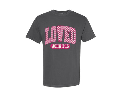brand:Comfort Colors|color:Pepper|Loved Valentines Day 2 Graphic T-Shirt