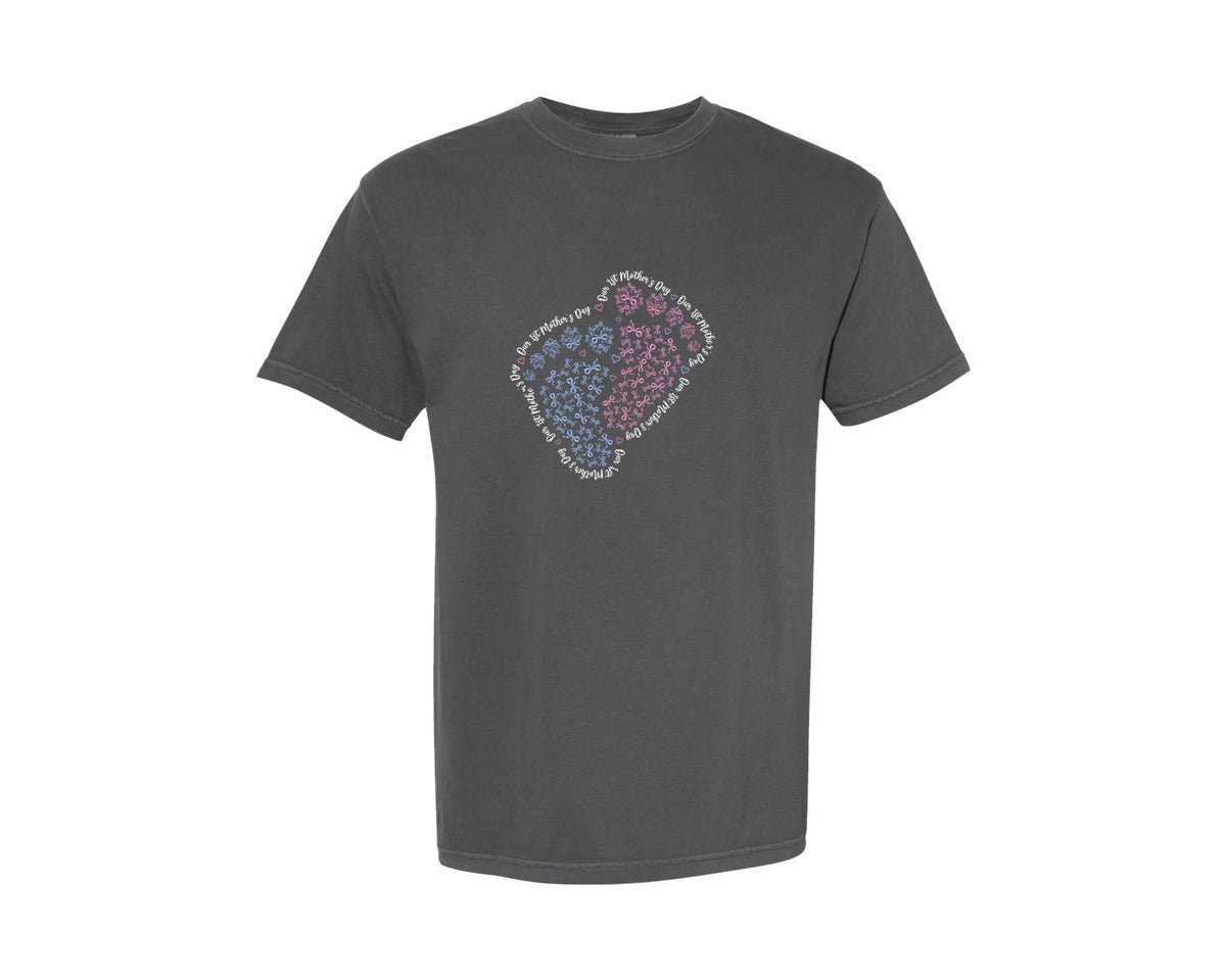 brand:Comfort Colors|color:Pepper|Our 1St Mothers Day Heart Graphic T-Shirt