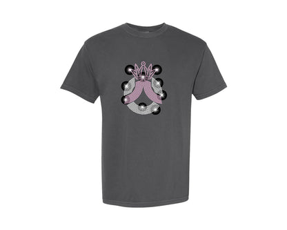 brand:Comfort Colors|color:Pepper|Rhinestone Crown And Wings Logo Graphic T-Shirt