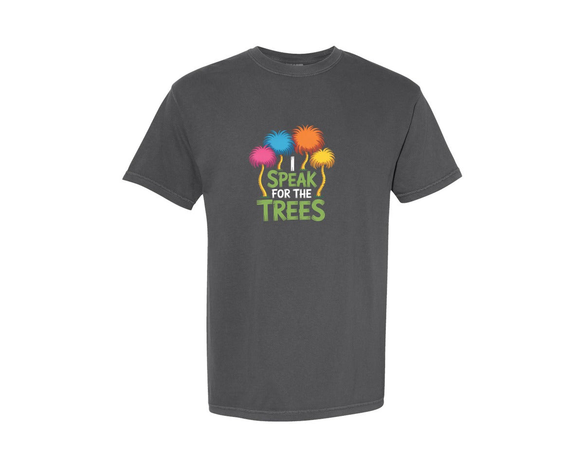 brand:Comfort Colors|color:Pepper|I Speak For The Trees Illustration Graphic T-Shirt