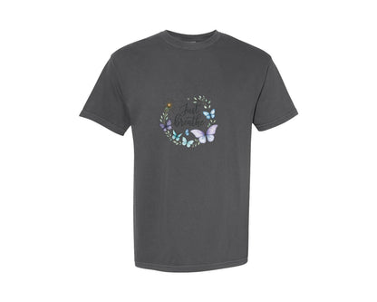 brand:Comfort Colors|color:Pepper|Dandelion Blowing T Shirt Design Graphic T-Shirt