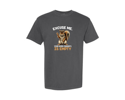 brand:Comfort Colors|color:Pepper|Cute Woodland Animal Funny Squirrel Graphic T-Shirt