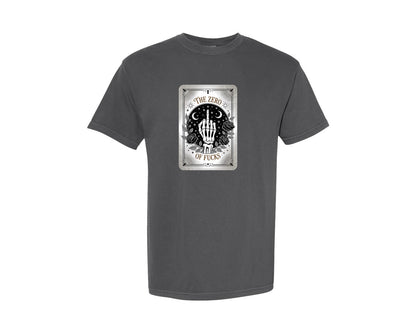 brand:Comfort Colors|color:Pepper|Tarot Skeleton Silver Gothic Card Graphic T-Shirt