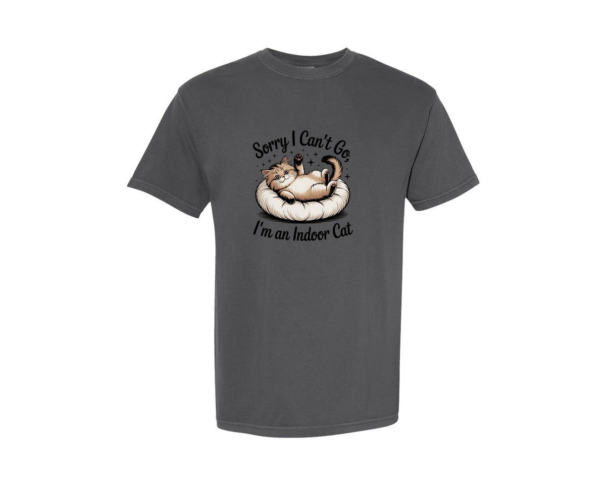 brand:Comfort Colors|color:Pepper|Sorry I Cant Go Im An Indoor Cat 7 Graphic T-Shirt