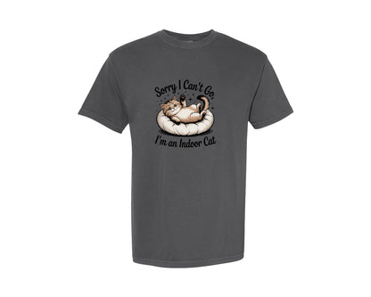 brand:Comfort Colors|color:Pepper|Sorry I Cant Go Im An Indoor Cat 7 Graphic T-Shirt