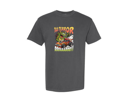 brand:Comfort Colors|color:Pepper|Rat Fink Style Racing Design Graphic T-Shirt