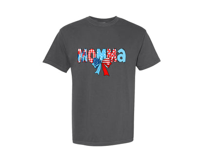 brand:Comfort Colors|color:Pepper|Coquette 4Th Of July Momma Graphic T-Shirt