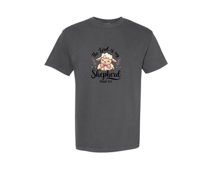 brand:Comfort Colors|color:Pepper|The Lord Is My Shepherd Easter 12 Graphic T-Shirt