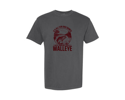 brand:Comfort Colors|color:Pepper|Funny Walleye Fishing Quote Fishing Graphic T-Shirt