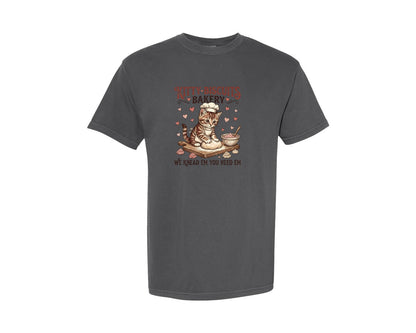 brand:Comfort Colors|color:Pepper|Valentine Kitty Biscuits Bakery Cat Graphic T-Shirt