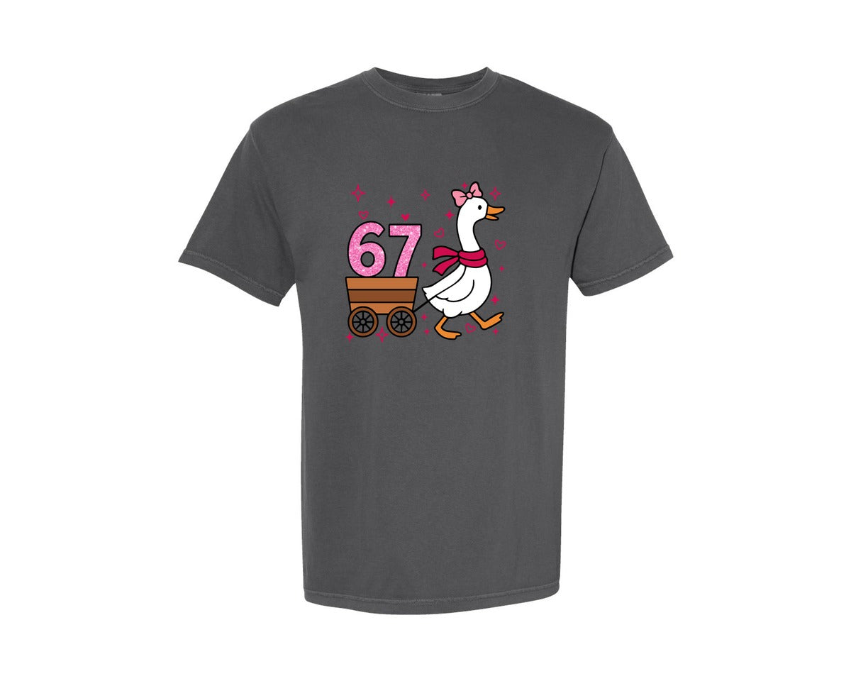 brand:Comfort Colors|color:Pepper|Valentine Goose Number 67 Graphic T-Shirt