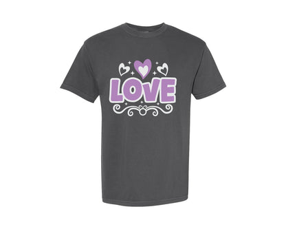 brand:Comfort Colors|color:Pepper|Love Valentine Quote T Shirt Design Graphic T-Shirt