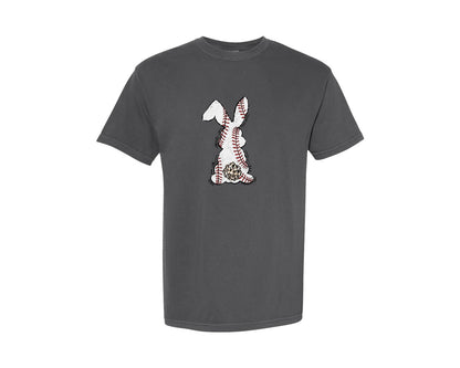 brand:Comfort Colors|color:Pepper|Easter Bunny Baseball Doodle Graphic T-Shirt