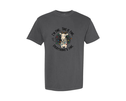 brand:Comfort Colors|color:Pepper|Fine Goat Lights Everythings Fine Graphic T-Shirt
