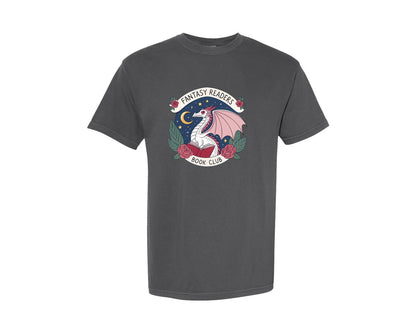 brand:Comfort Colors|color:Pepper|Fantasy Book Club Dragon Book Graphic T-Shirt