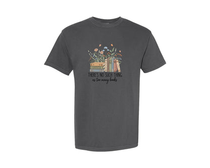 brand:Comfort Colors|color:Pepper|Vintage Botanical Book Stack Graphic T-Shirt