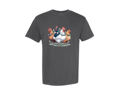 brand:Comfort Colors|color:Pepper|Retro Coquette Chicken Farm Bird Graphic T-Shirt