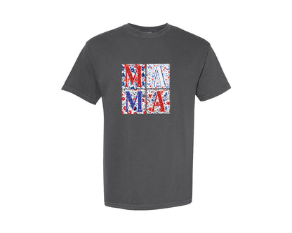 brand:Comfort Colors|color:Pepper|4Th Of July Mama Patriotic Mom Graphic T-Shirt