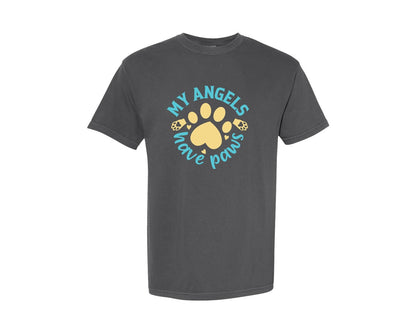 brand:Comfort Colors|color:Pepper|My Angels Have Paws Cut File Design 8 Graphic T-Shirt