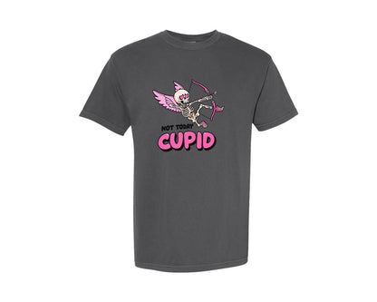 brand:Comfort Colors|color:Pepper|Not Today Cupid Skeleton Valentine 4 Graphic T-Shirt